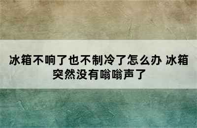 冰箱不响了也不制冷了怎么办 冰箱突然没有嗡嗡声了